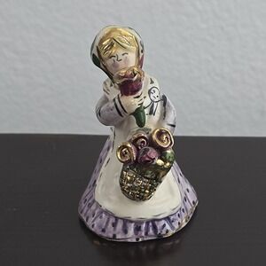 Blue Sky Clayworks Heather Goldminc Flower Girl Candle Snuffer Hand Painted 2.5"